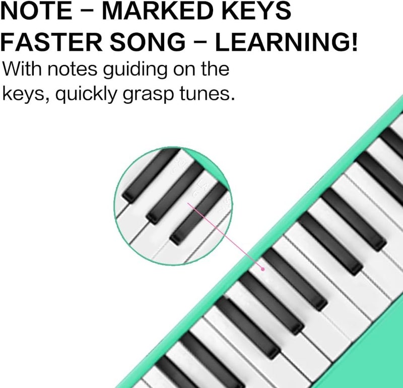 EROK 32 Keys Melodica Keyboard Instrument - Portable with Carrying Bag, Ideal for Beginners & Adults Gift (Green) - Image 3